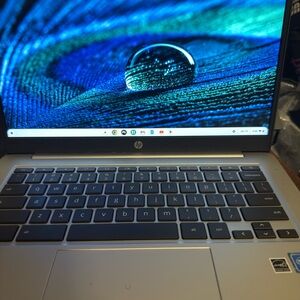 HP Gray Laptop with Black Keyboard